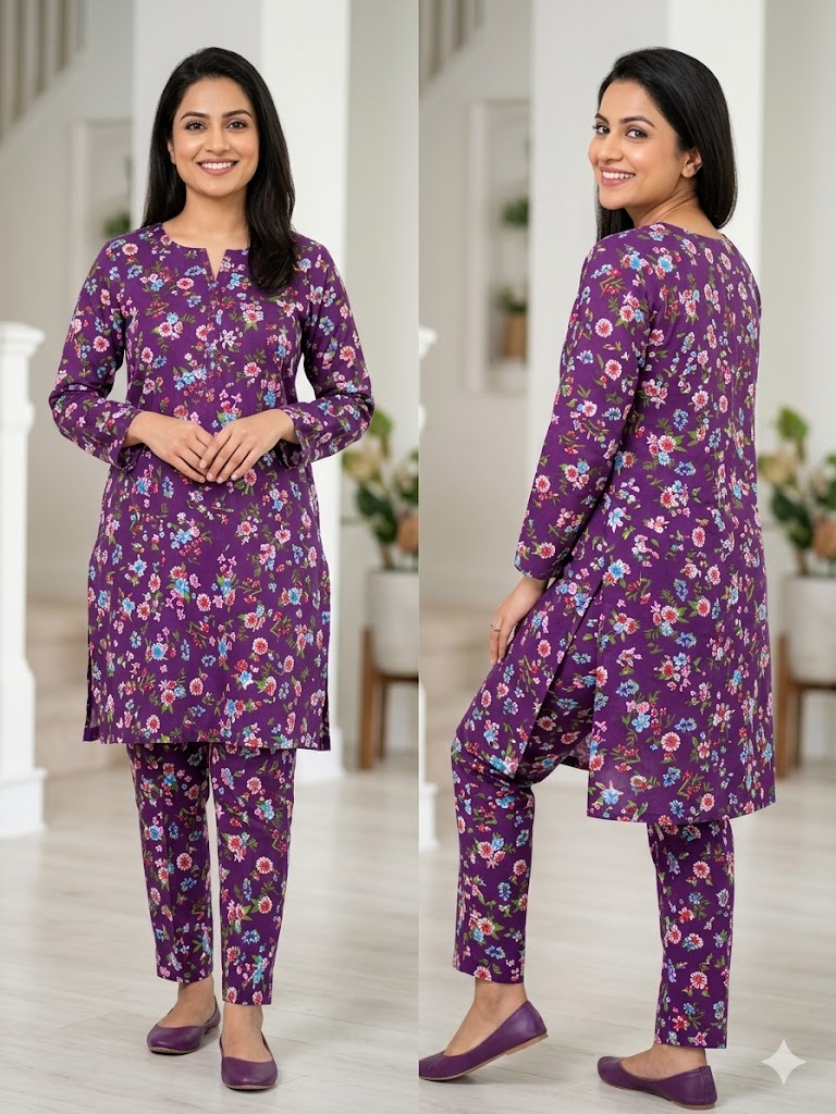 Digital Printed Two Piece Summer Cotton - TP 2156 - Image 2