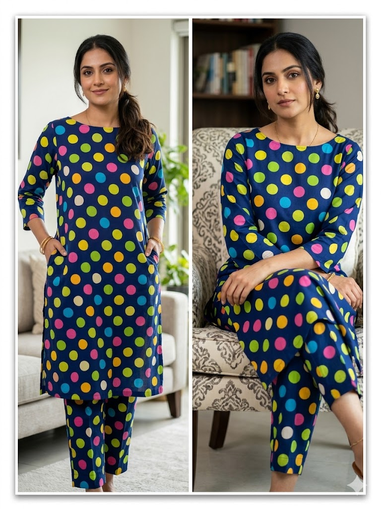 Digital Printed Two Piece Summer Cotton - TP 2186 - Image 2