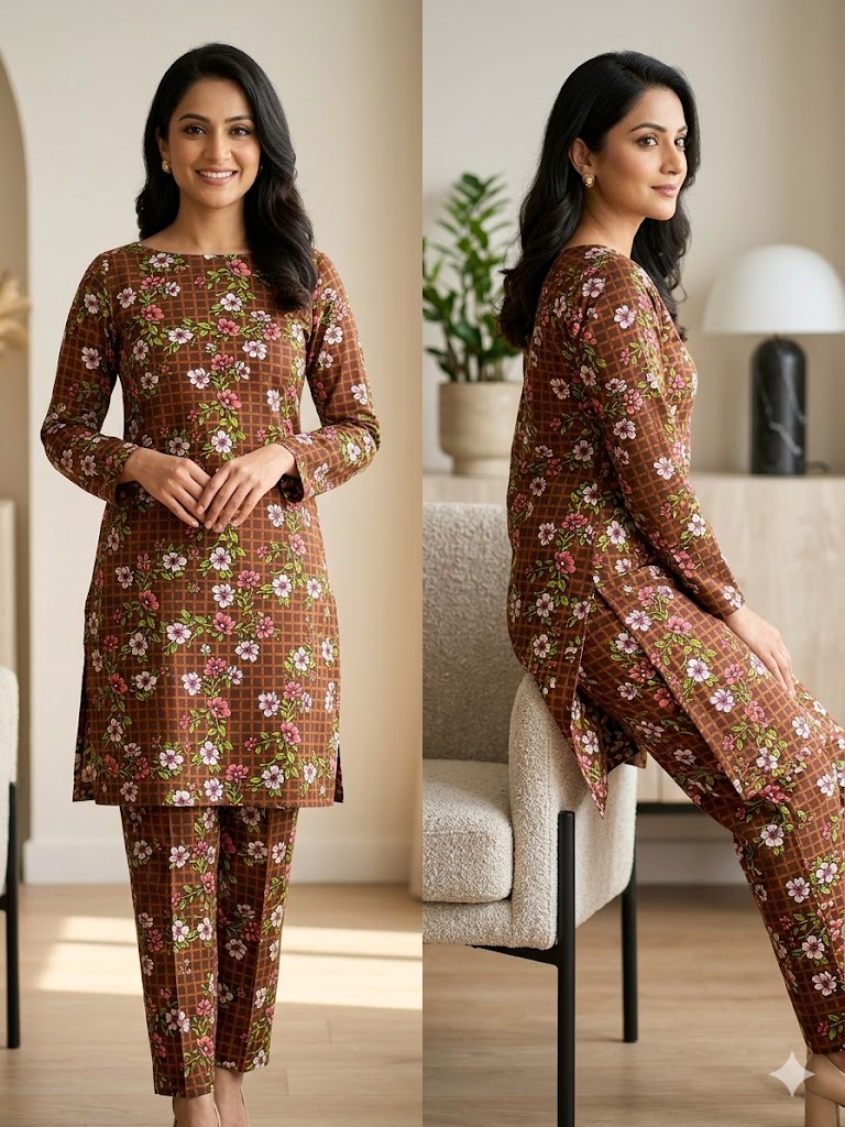 Digital Printed Two Piece Summer Cotton - TP 2123 - Image 2