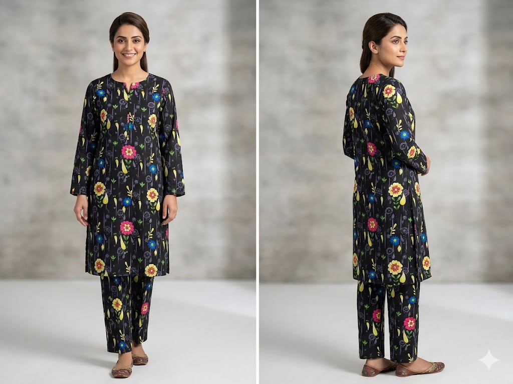 Digital Printed Two Piece Summer Cotton - TP 2183 - Image 2
